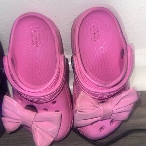CROCS Kids Pink Sandals with Bow